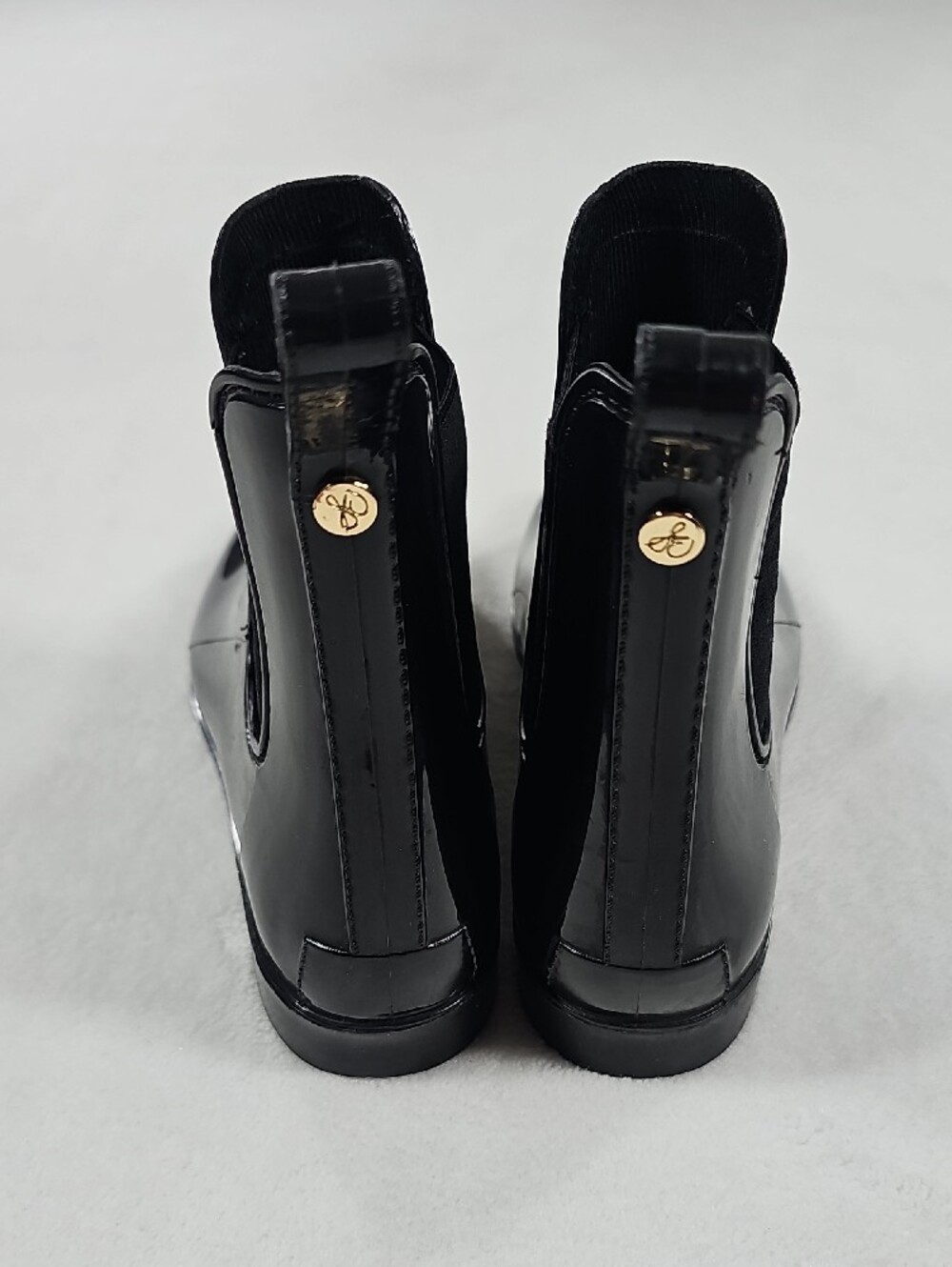 Sam Edelman Tinsley Womens Black Matte Rain Boots Chelsea Ankle Boot Size 9M - Picture 3 of 11